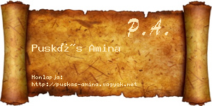 Puskás Amina névjegykártya